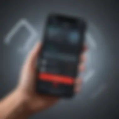 Smartphone with emergency call symbol