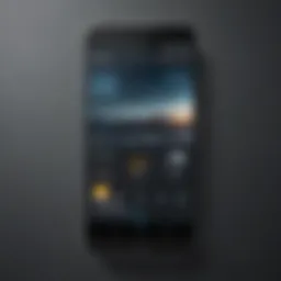 A sleek Android device displaying a vibrant weather widget