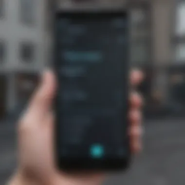 Close-up of a modern smartphone displaying eSIM settings