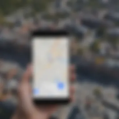 Google Maps Interface Showcasing Current Position Screenshot of Google Maps displaying current location
