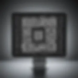 Visual representation of a QR code displayed on a screen