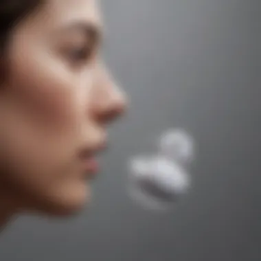 A close-up of Samsung earbuds with price tags