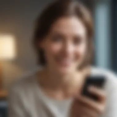 Illustration of a smartphone user enjoying seamless messaging experience