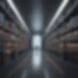 Illustration of a futuristic digital library