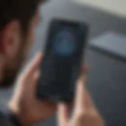 User navigating through a voice memo application on a smartphone
