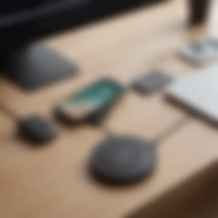 Wireless Charging Pad with Smartphone on Desk