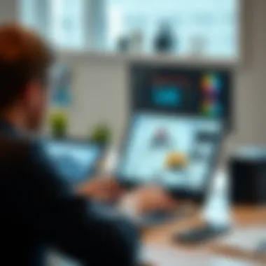 Person using a 4K Chromebook in a modern workspace with various digital tools