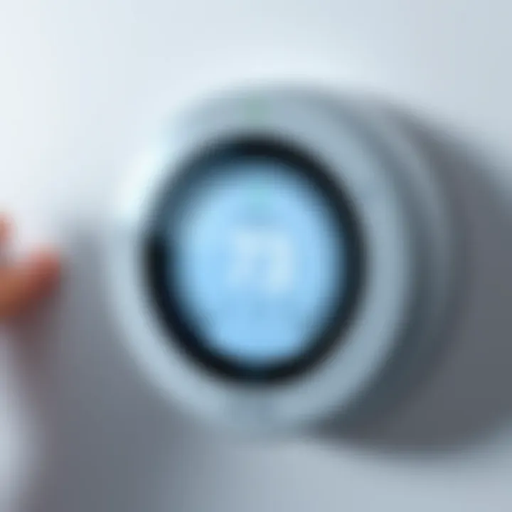 User Interface and Controls of Wyze Thermostat A close-up view of the Wyze Smart Thermostat interface showing settings